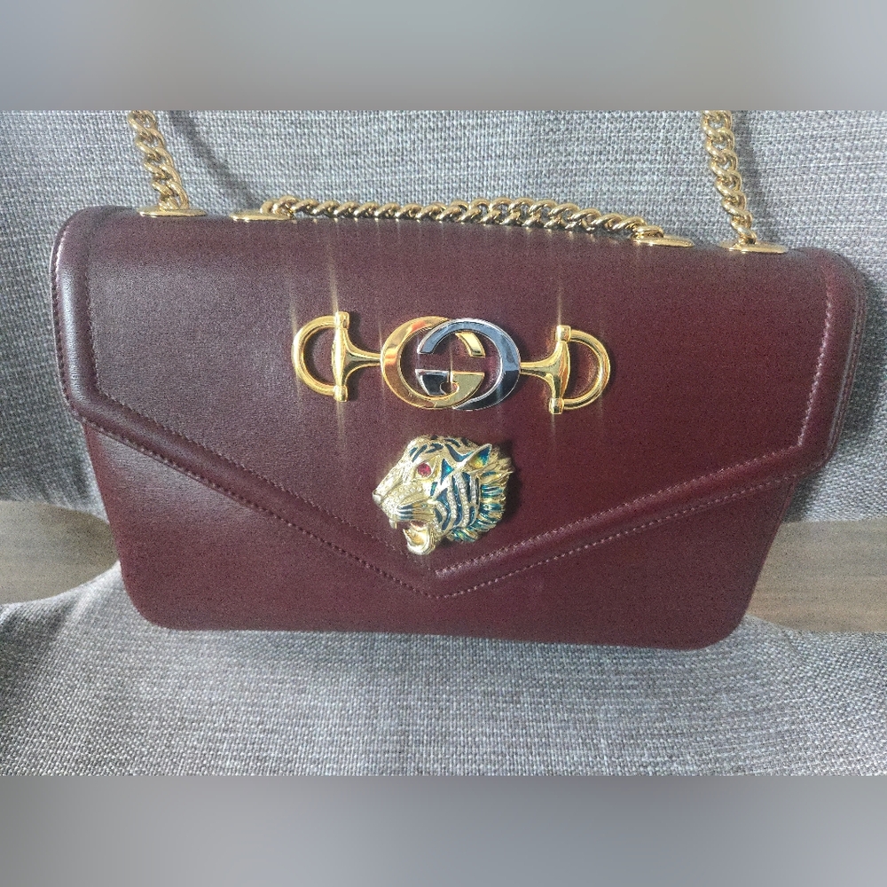 Gucci Rajah Medium Shoulder Bag – Burgundy Leather